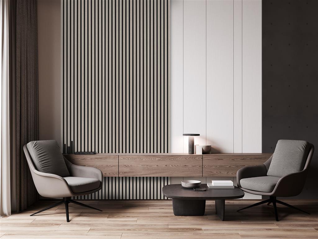 Silentlines - Taupe - Lattenwand