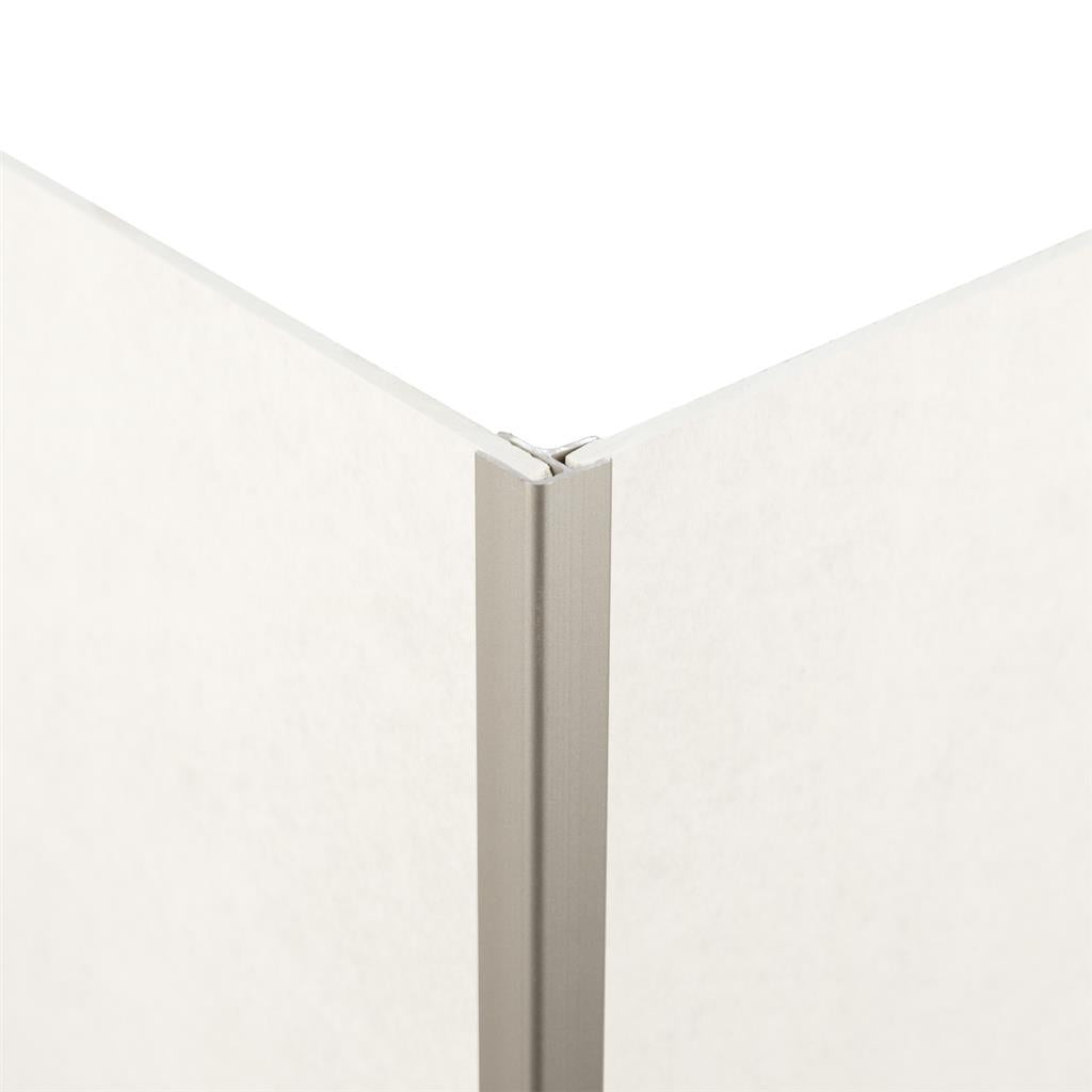 Binnen- en buitenhoekprofiel RVS pvc wand