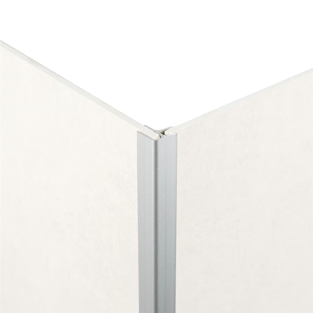 Binnen- en buitenhoekprofiel zilver pvc wand