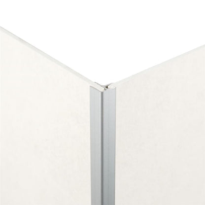 Binnen- en buitenhoekprofiel zilver pvc wand