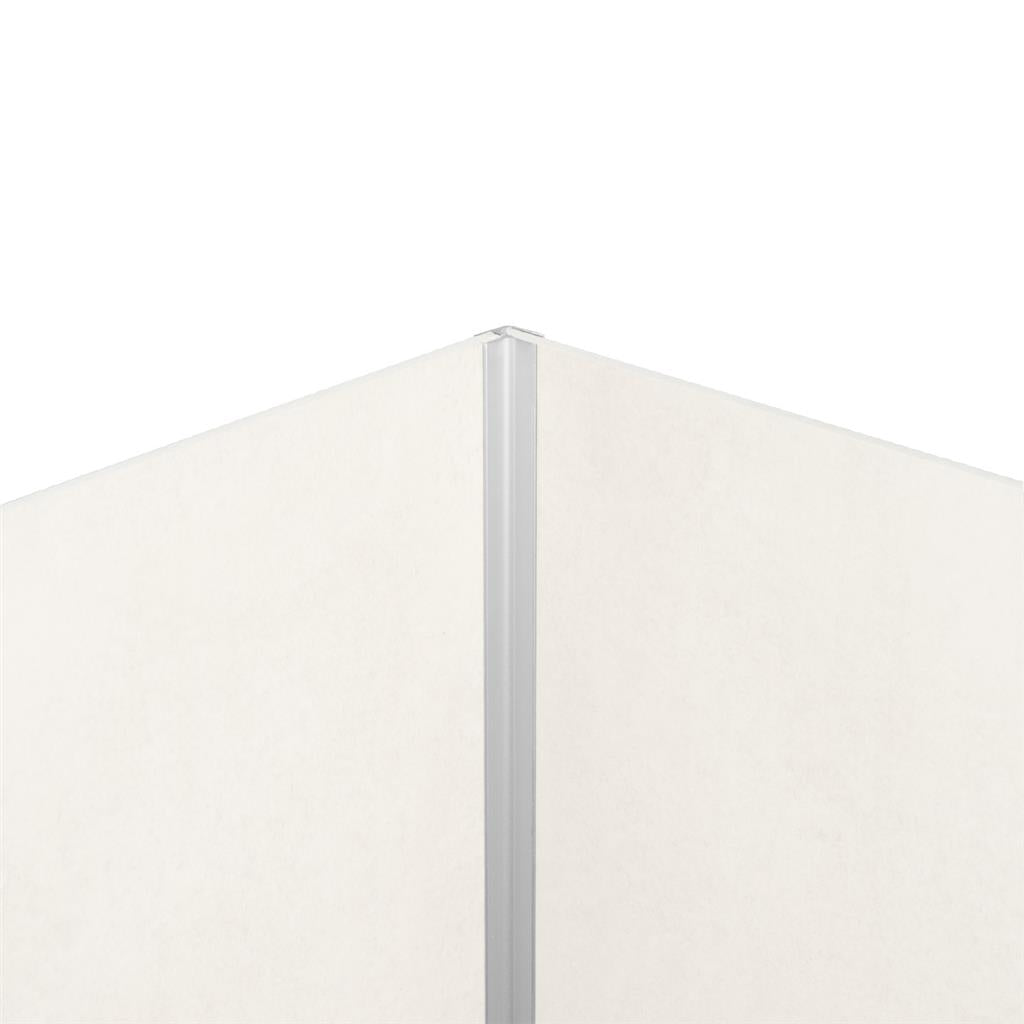 Binnen- en buitenhoekprofiel zilver pvc wand